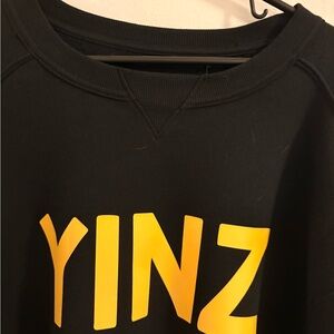 Kohl's Black Sweatshirt with Yellow Graphic
